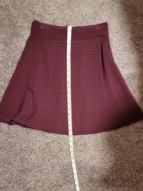 LOFT Ribbed Circle Skirt in Deep Plum